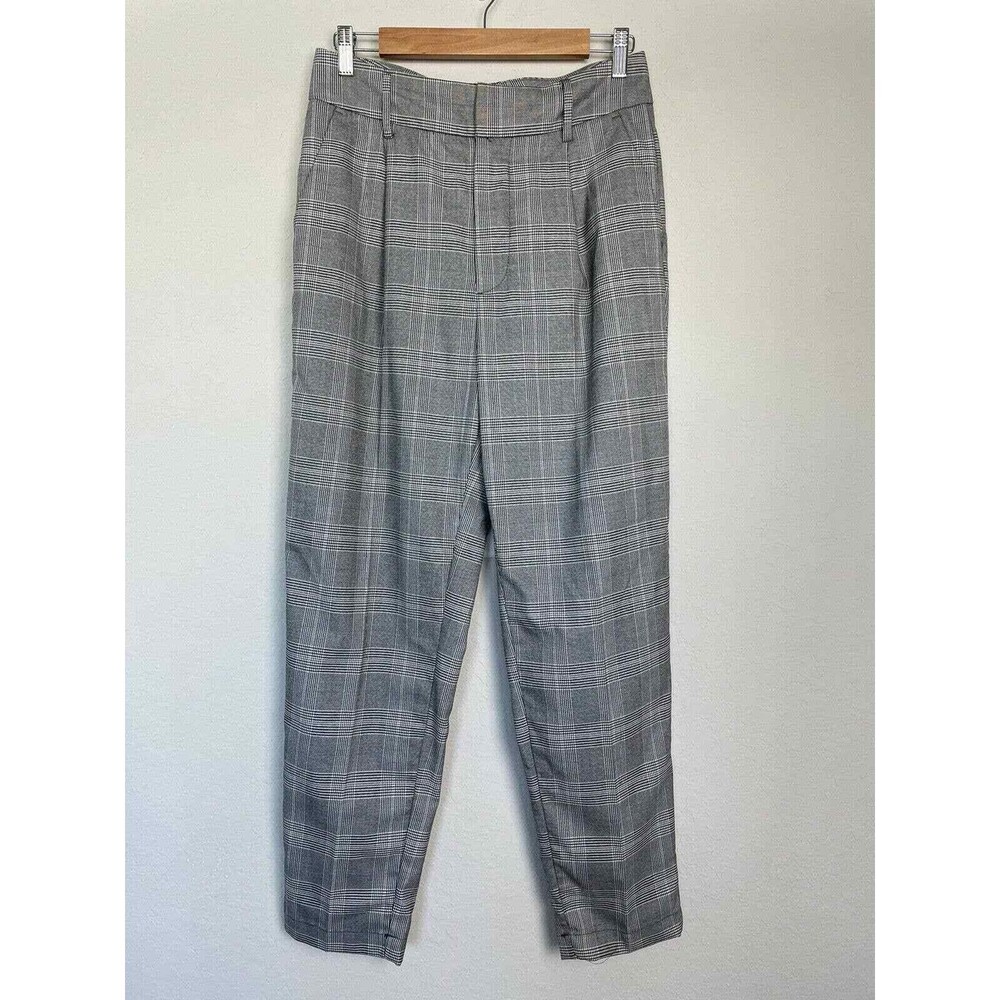 Lucky Brand Black White Herringbone Plaid Tapered Dress Pants 8/29